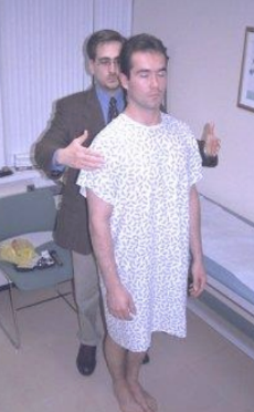 <ul><li><p>position sense test</p></li><li><p>with patient standing and feet together, arms to their side </p></li><li><p>then have patient close their eyes and watch for excessive postural sway or loss of balance *be sure to spot patient</p></li><li><p>if positive: could indicate proprioceptive deficit (sensory ataxia)</p></li></ul><p></p>