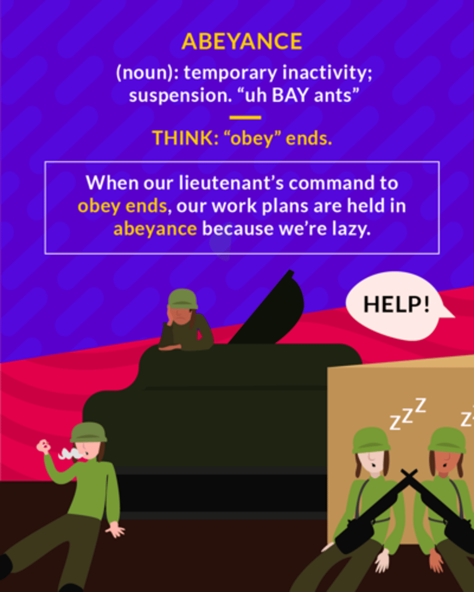 <p>noun: a state of being temporarily inactive, suspended, or set aside</p><p>noun: temporary inactive; suspension</p>