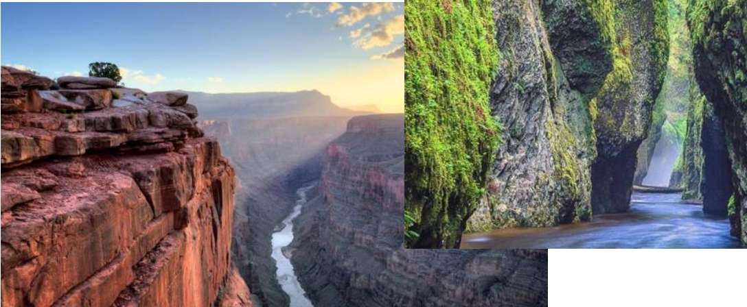 <ul><li><p>where rocks are hard and weathering rates are low, the steepened valley walls do not fail, they remain steep as the river carves deeper</p></li><li><p>associated processes: falls</p></li></ul><p></p>