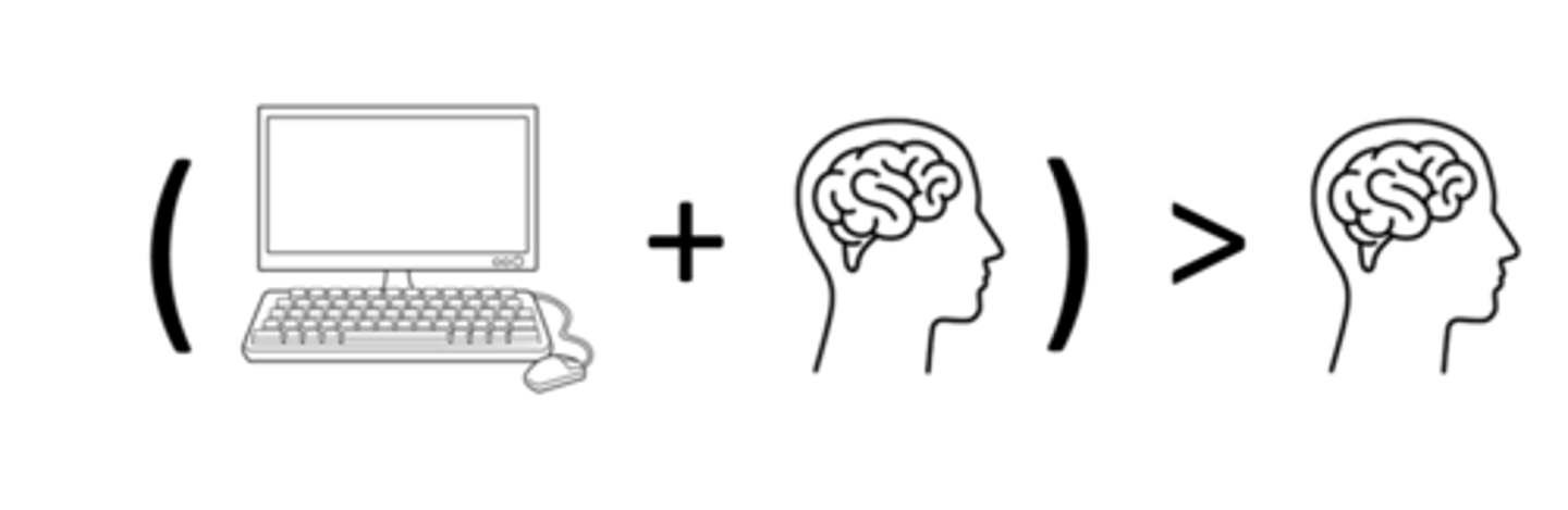 <p>describes the importance of computer-human partnership</p>