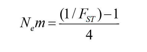 <p>Ne= effective population size </p><p>m= migration rate </p>