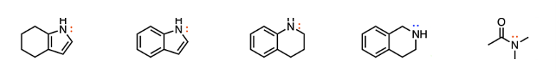 <p><span>Which molecule is most basic?</span></p>