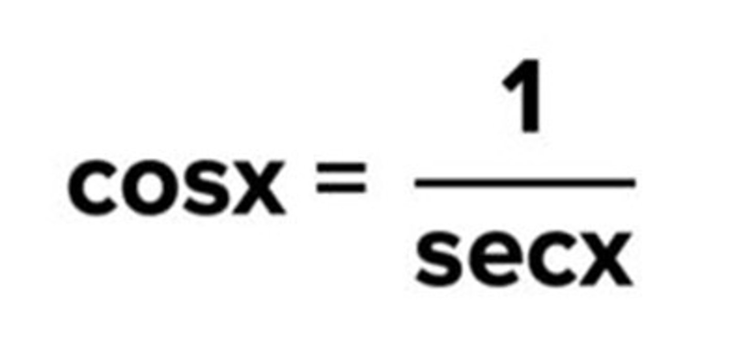 <p>cosx = 1/secx</p>
