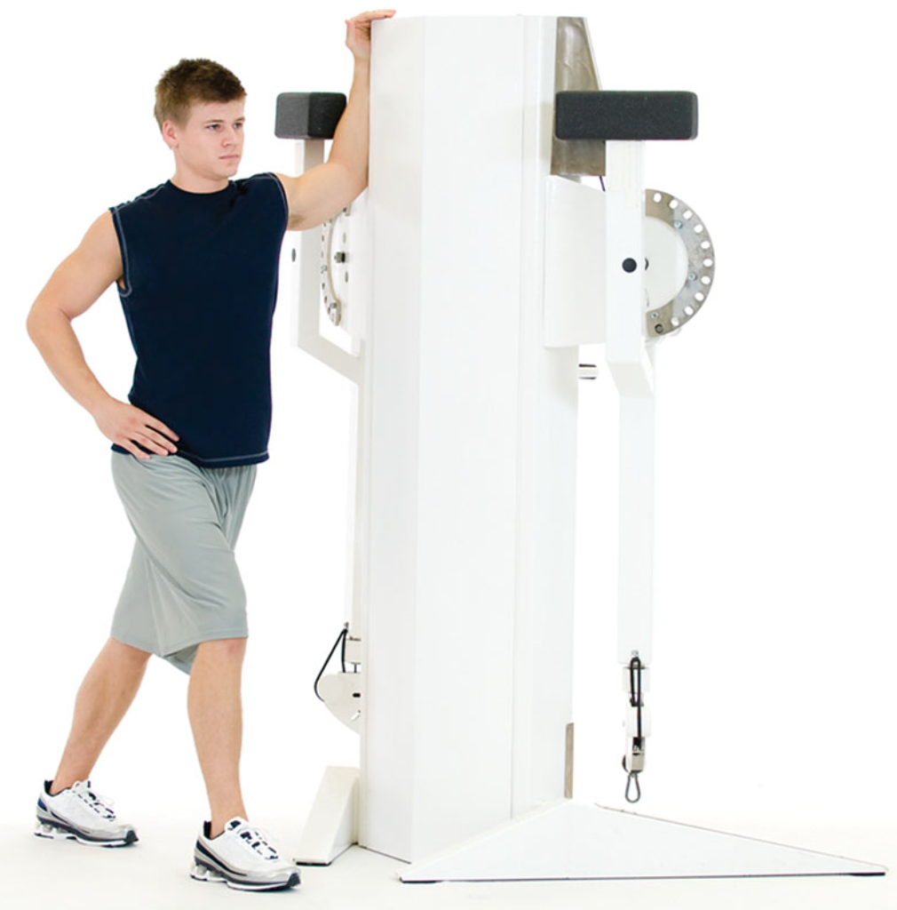 standing with one arm in a 90/90 arm position, lean forward until a stretch is felt in the anterior shoulder and chest area

do not allow the shoulders to elevate (shrug) during this stretch