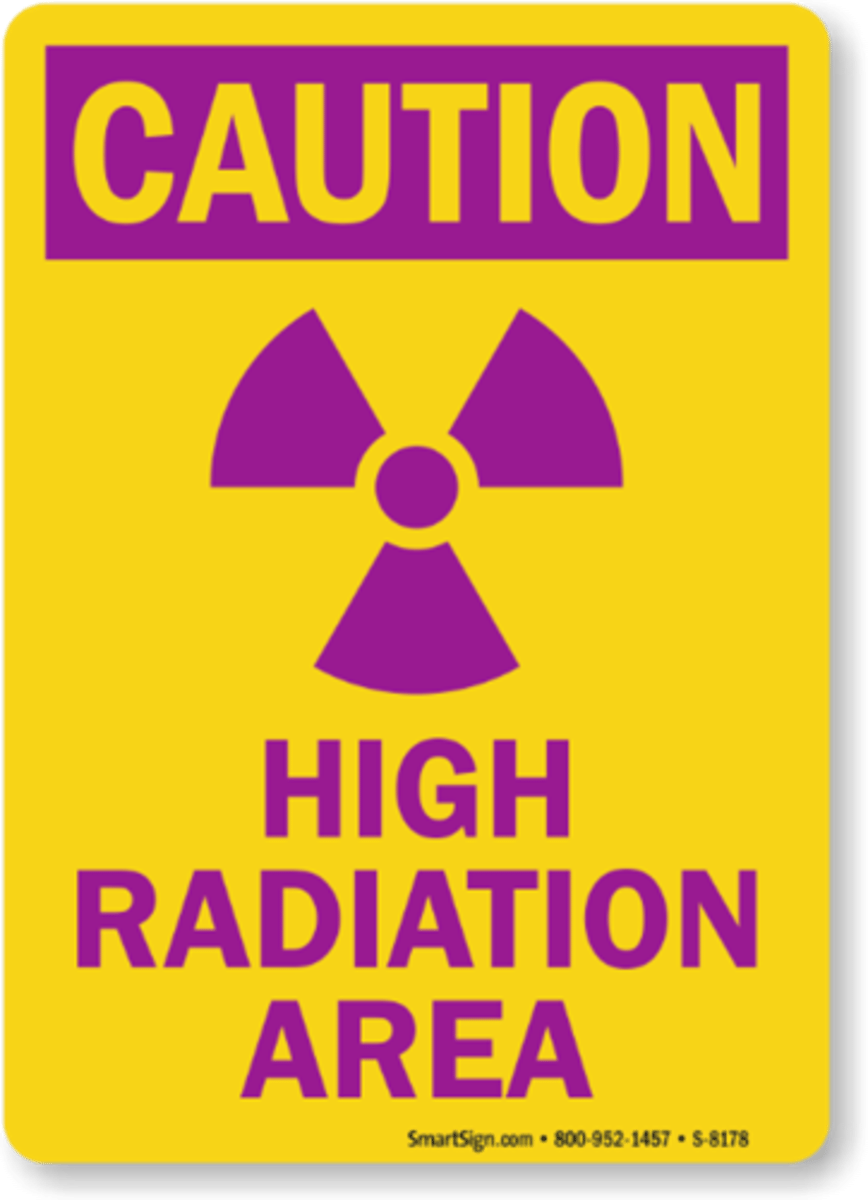 <p>"caution High Radiation area"</p>