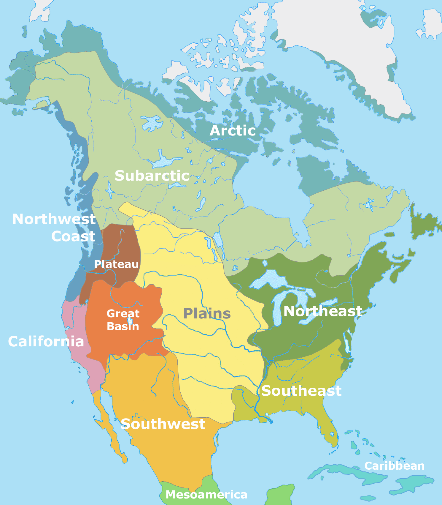 <p>impact of horse = buffalo</p><p>grasslands, prairies, low precipitation. Some tribes were nomadic while others had settled communities with agriculture. <strong>Dependent on buffalo</strong> one of the most impacted by the spanish due to horse which made them become bison hunters. </p>