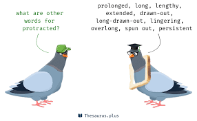 <p>lasting longer than usualor expected; lengthy in duration. </p>