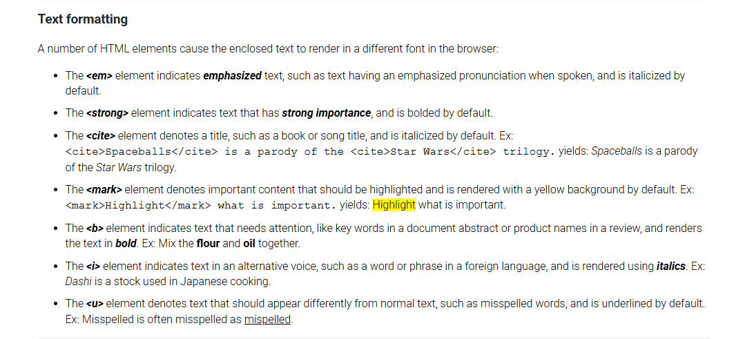 <p>Text formatting</p>