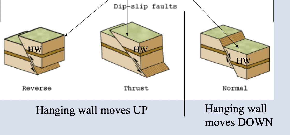 Motion is either up or down fault plane