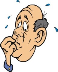 Il est ________ parce que son taxi est en retard et il doit aller à l'aéroport pour prendre l'avion.