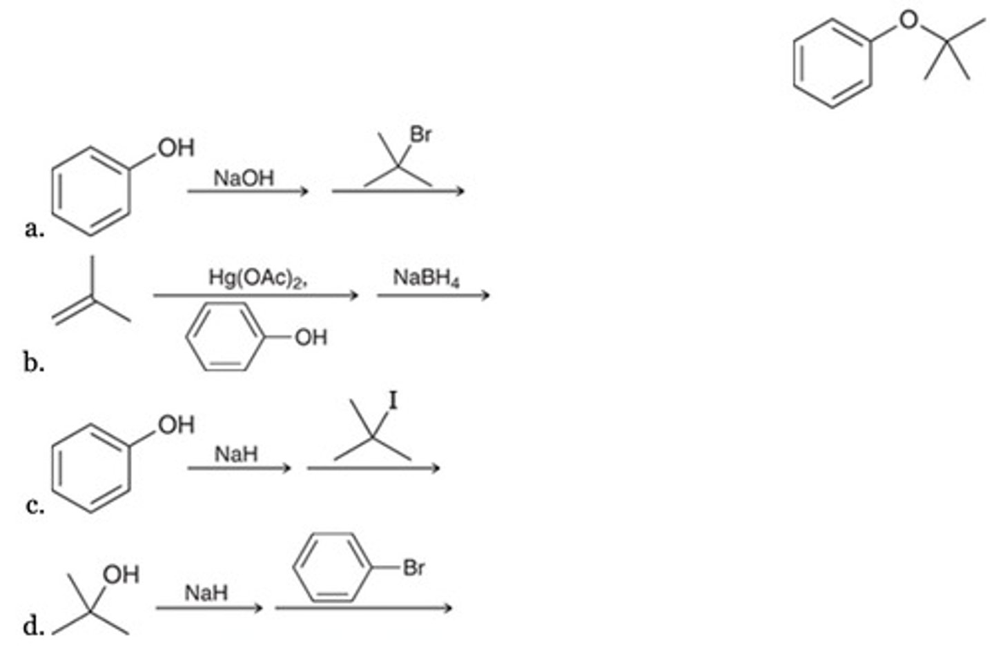 <p>Which of the following methods would successfully prepare the given target molecule?</p>