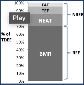 <ul><li><p>assess current food intake, diet hx, medications, supplements</p><ul><li><p>consider dietary preferences, cultural and religious habits, food allergies, fluid intake, alcohol intake, age, physical activity</p></li></ul></li><li><p>energy requirements and comparison btw food intake & energy expenditure —> can tell nutrition status</p><ul><li><p><strong>TDEE = total daily energy expenditure</strong> = most of it is made up of basal metabolic rate (BMR) = how much energy is needed to survive at rest</p><ul><li><p>know relatives number only!!!</p><p><strong>a) RMR = resting metabolic rate</strong> or <strong>BMR = basal metabolic rate</strong> = <u>70% of TDEE</u> (use predictive equations or measure)</p><p><strong>b) Exercise activity thermogenesis = EAT</strong> = <u>5% of TDEE </u>(ex: exercise, HIIT)</p><p><strong>c) Thermic effect of food = TEF </strong>= <u>10% of TDEE </u>(how much calories it takes to digest that food; depends on macronutrient content of food); <mark data-color="red">proteins > carbs > dietary fat has the highest TEF</mark></p><p><strong>d) non-resting energy expenditure = NEAT</strong> = <u>15% of TDEE</u> = daily movement if not sleeping (ex: walk to car, walk upstairs, work)</p></li></ul></li><li><p><strong>REE = resting energy expenditure</strong></p></li><li><p><strong>NREE = non-resting energy expenditure</strong></p></li></ul></li></ul><p>—> keep a food journal for assessment of <u>macronutrients (fats, carbs, proteins)</u> and <u>micronutrients (vits, trace elements)</u></p><ul><li><p>fluid intake - daily adult requirement (30-40mL/kg)</p></li><li><p>drug-nutrient interactions</p><ul><li><p>drug therapy can change serum concentrations of vits, minerals, electrolytes</p></li><li><p>some drug delivery vehicles contain nutrients (ex: most IV therapies include dextrose or sodium)</p></li></ul></li></ul>