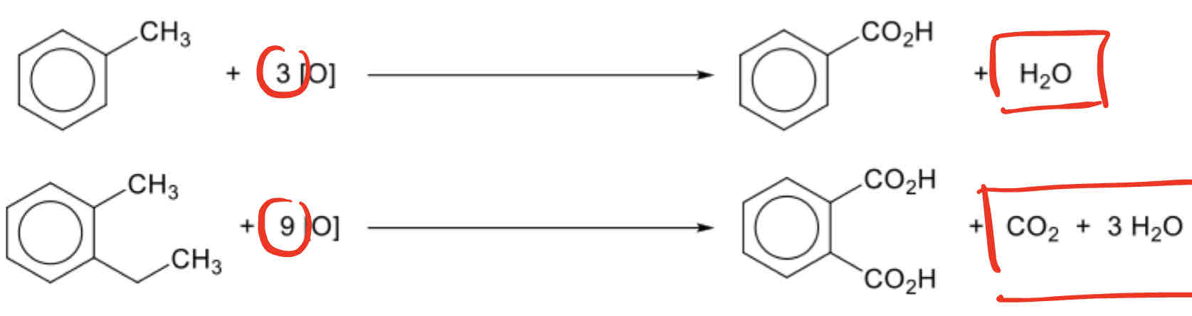 <p>Side Chain Oxidation of alkylbenzene</p>