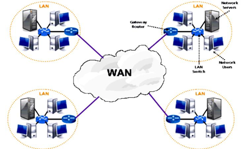 <p>Summarise the differences between Wide Area Networks and Local Area Networks:</p>