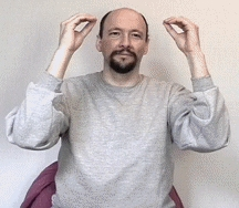 <p><span style="font-size: medium">The sign starts near your head and moves out. This sign can use either a double movement or a single movement. The more formal version of the sign is done up near your forehead.&nbsp;</span></p>