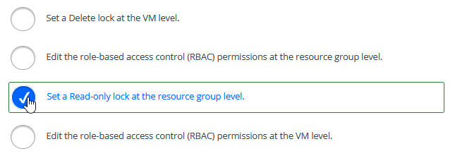 <p>Set a Read-only lock at the resource group level.</p>