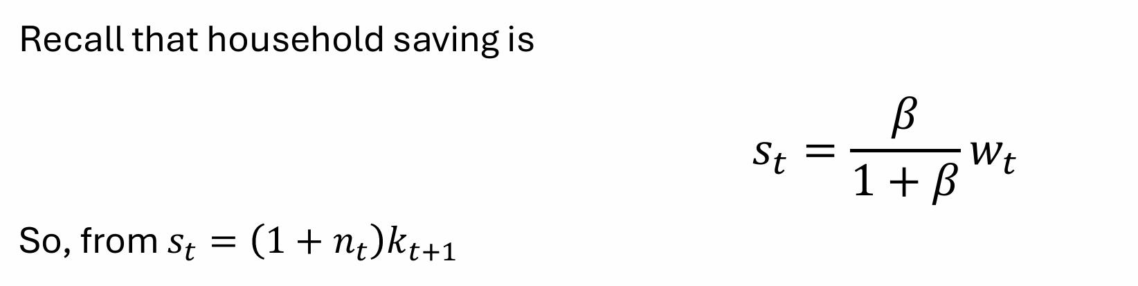 <p>Rearrange for k<sub>t+1</sub></p>
