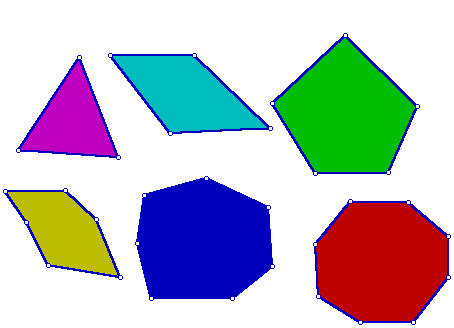 A closed plane figure whose sides are line segments that intersect only at their endpoints. Name a polygon by its vertices in clockwise or counter-clockwise order, starting at any vertex.