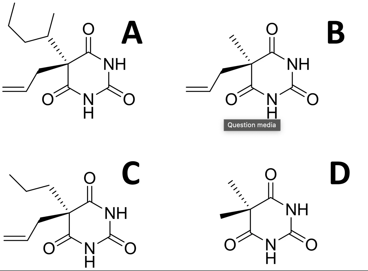 <p>Which barbiturate will have the fastest onset of action?</p>