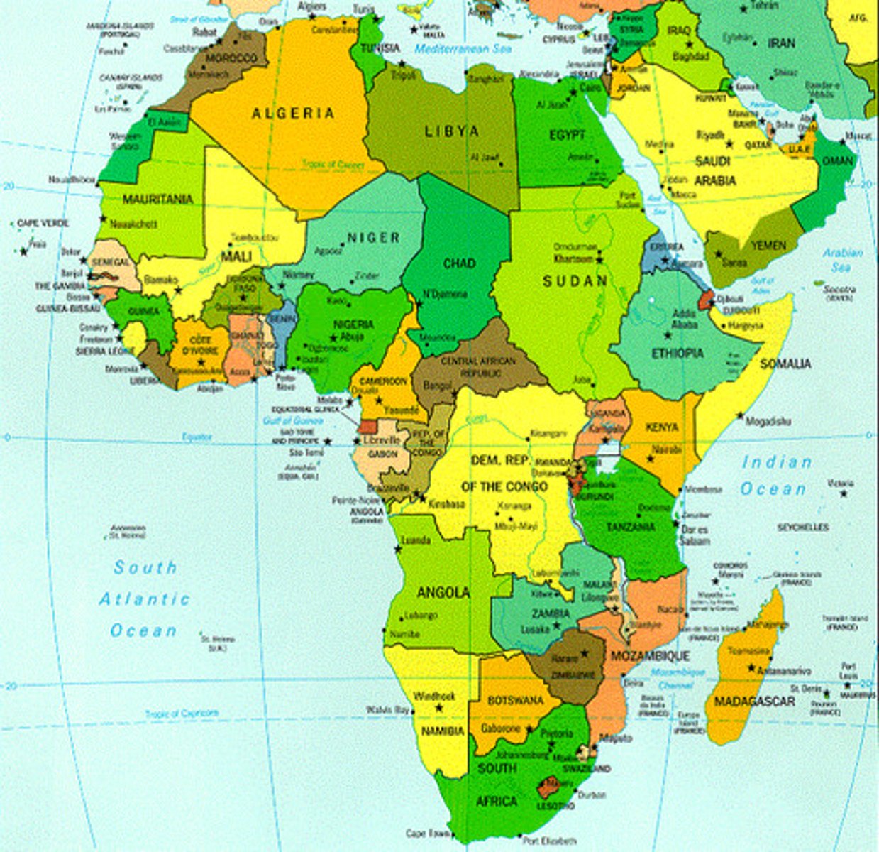 <p>a boundary line placed over and ignoring an existing cultural pattern Ex: Africa</p>