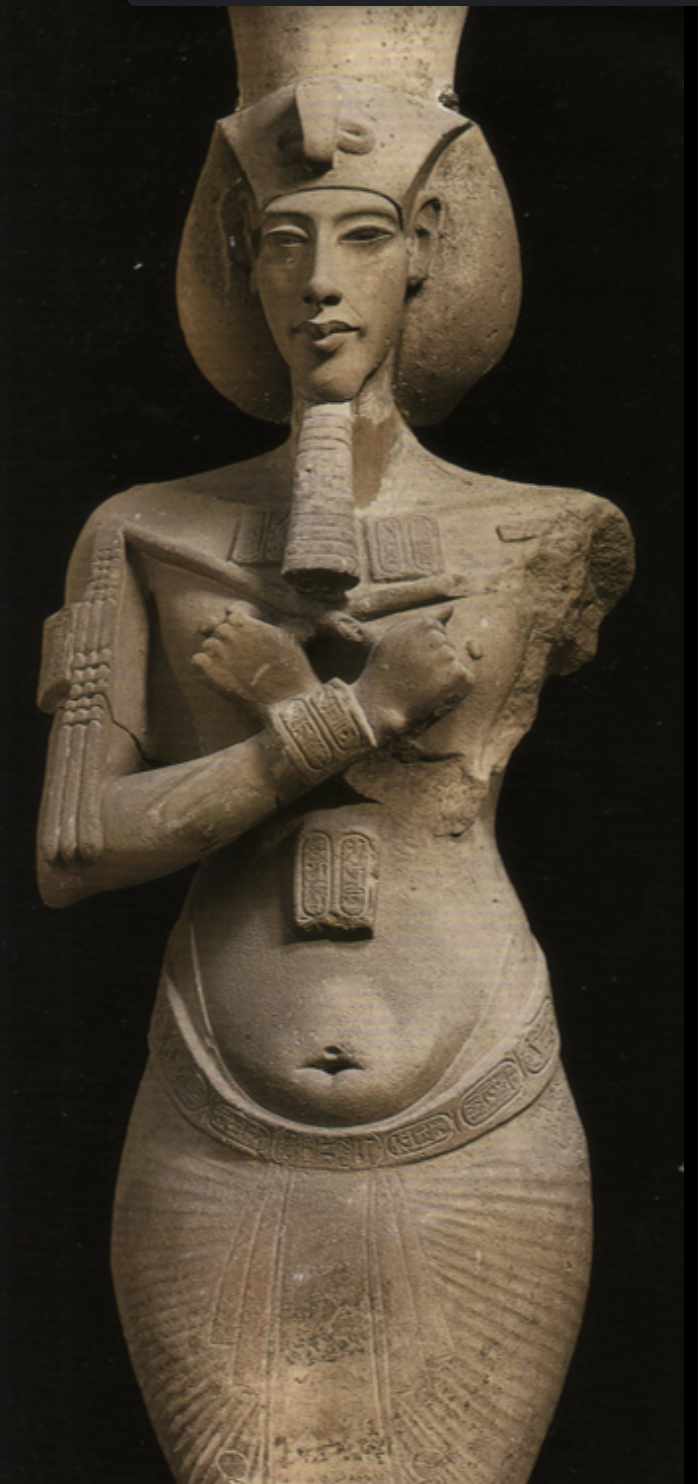 <p>colossal statue of akhenaten from karnak</p>