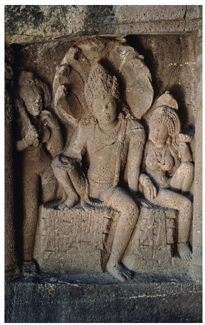 <p><span>Ajanta Cave 19; interior, Facade end wall panel, Naga and Naginis</span></p>