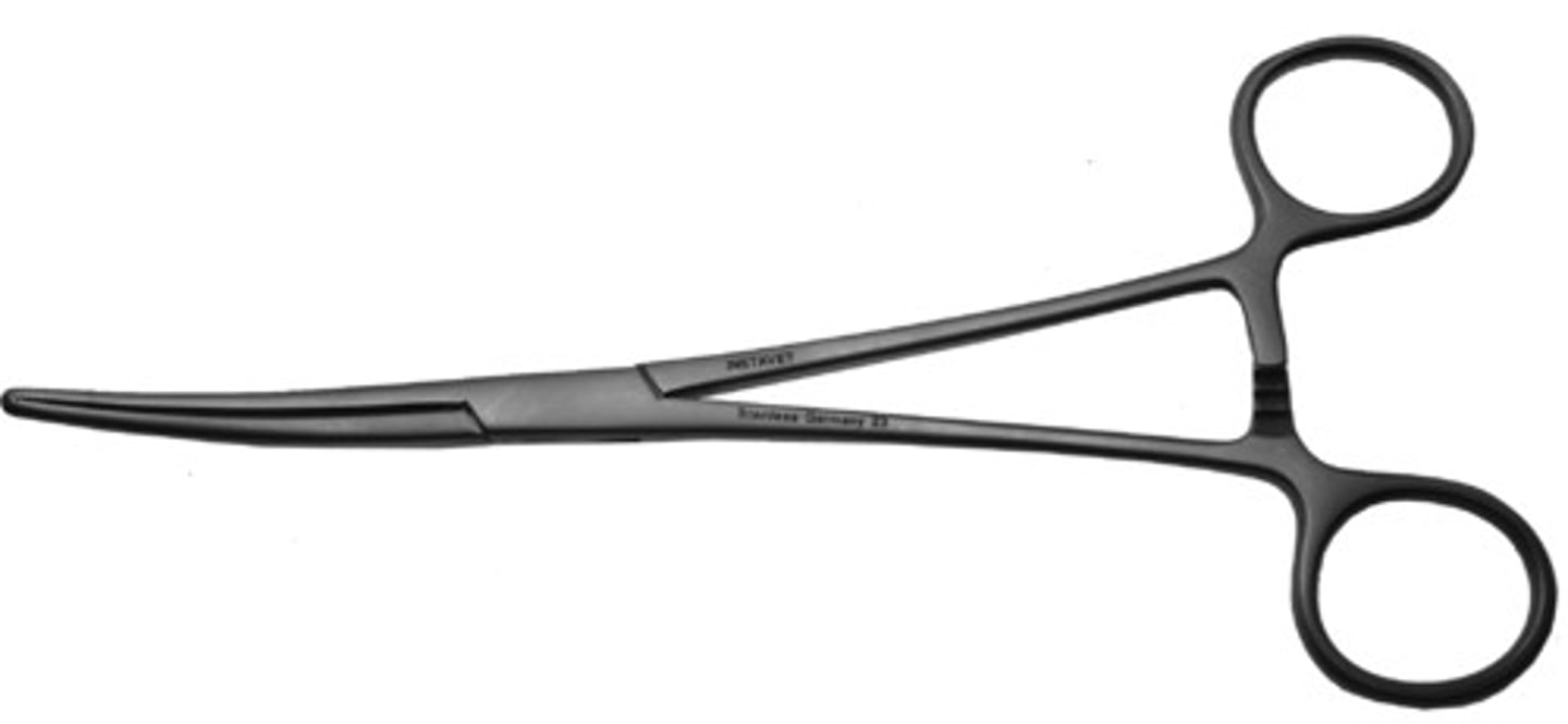<p>Used to clamp blood vessels or large tissue bundles</p>