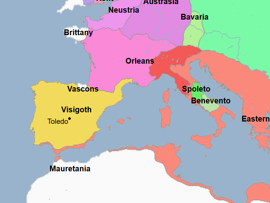 <ul><li><p>19th King of the Visigoths</p></li><li><p>Famous for his renunciation of Arian Christianity in favor of Nicene Christianity (Catholics)</p><ul><li><p>Presided over the Council of Toledo, where he </p><ul><li><p>Saw the need for religious and thus national unity but chose Nicene Christianity rather than Arian Christianity, as that was the belief of the majority, thus he corrected the mistake his predecessor and father had made </p></li><li><p>Thus summoned Visigothic Spain’s leaders to the Council to declare their adherence to Nicene Christianity, despite some of the Visigoth priests remaining Arians even after the Council </p></li></ul></li><li><p>This forever changed the Visigothic Kingdom from being Arian Christian and persecuting Nicene Christians to being Nicene Christians</p></li><li><p>By the end of his reign, Arianism was virtually extinct and only the Lombard Kingdom continued to practice it</p></li></ul></li><li><p>During his reign, the Visigothic Kingdom expanded to cover Hispania, Gallaecia, and Septimania in modern-day Spain</p></li></ul><p></p>