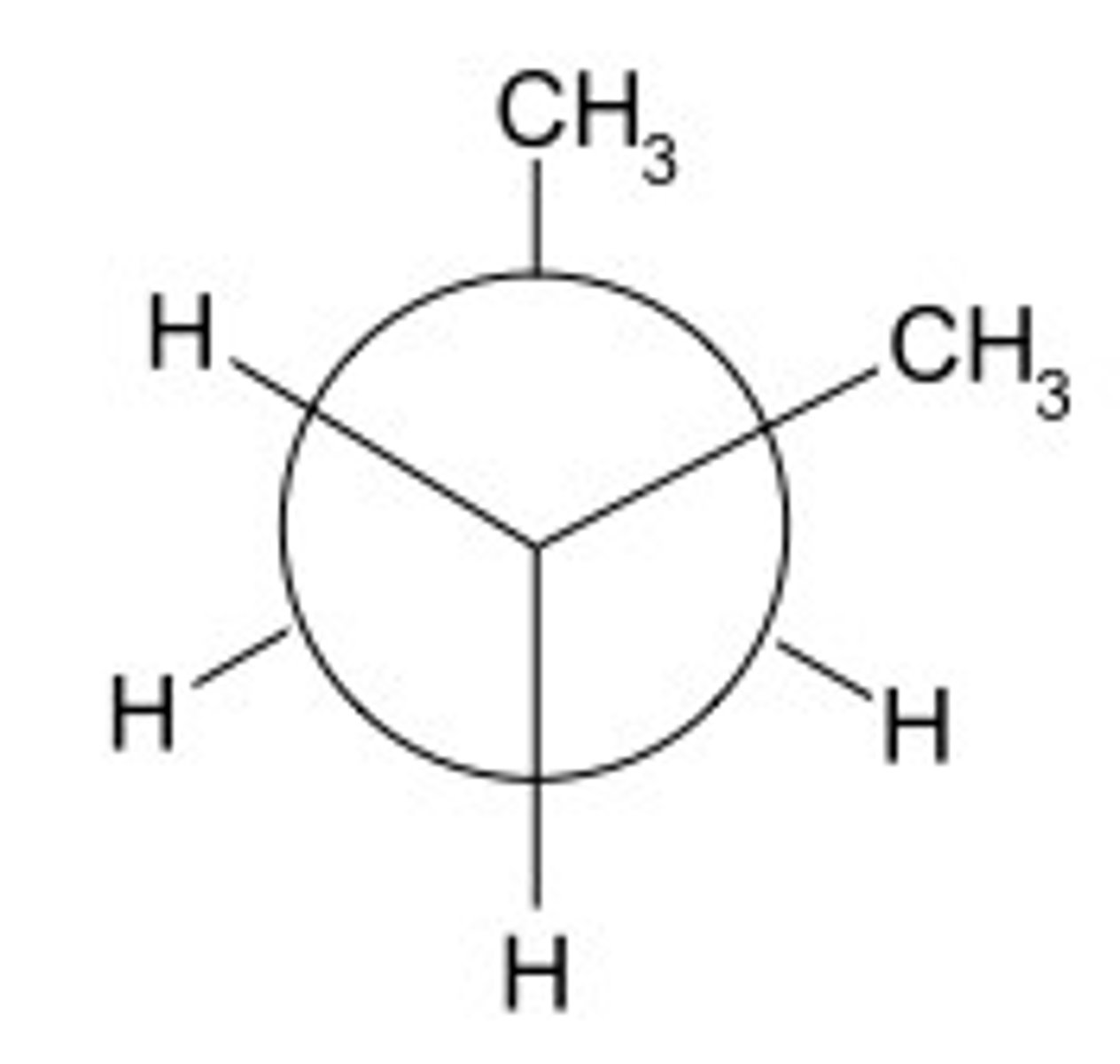 <p>a conformation with a 60 degree dihedral angle between the largest groups</p>