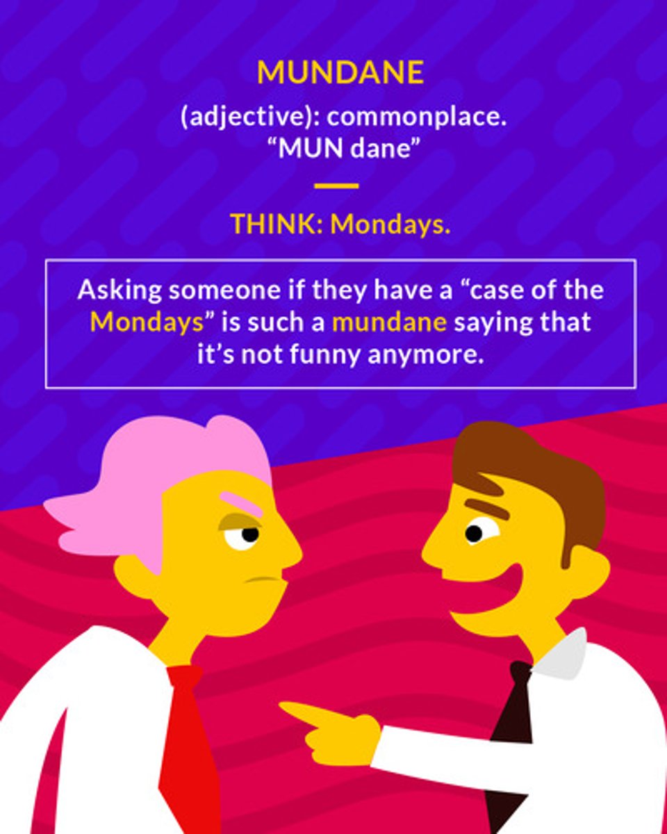 <p>(adj.) ordinary, commonplace</p>