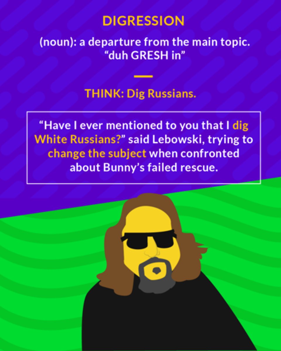 <p>straying from main point</p>