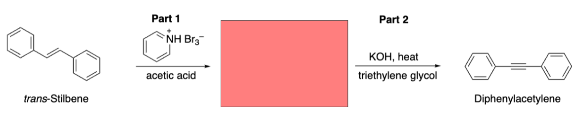 <p>Intermediate alkane from addition before elimination</p>