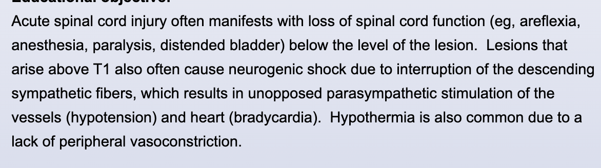 <p>Neurogenic Shock Ex &amp; Pathophysiology</p>