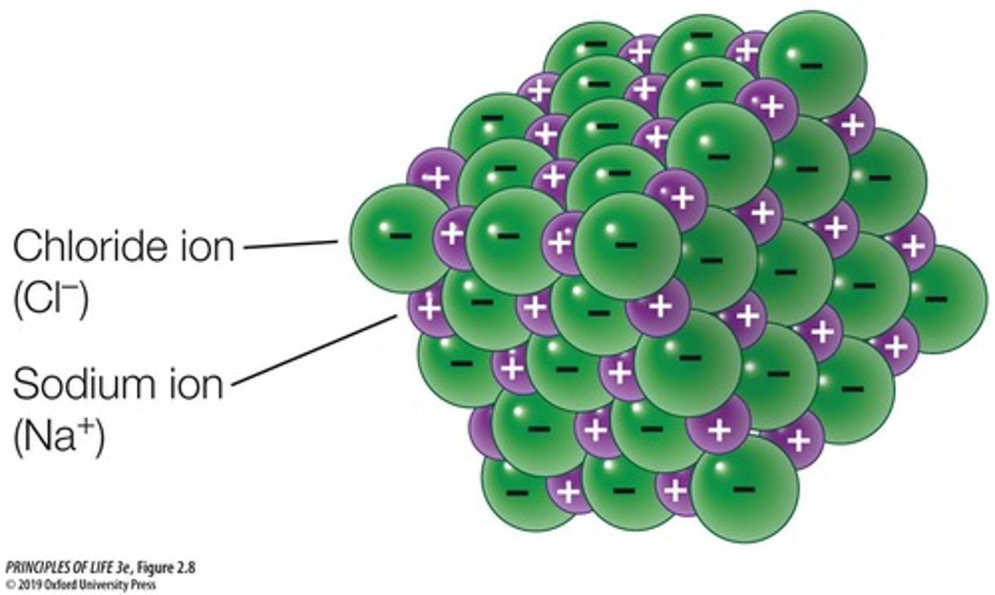 <p>A compound that is not a molecule, formed by ionic bonds.</p>