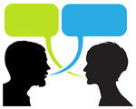 zwei Menschen oder zwei Gruppen sprechen miteinander im Wechsel

Politiker müssen einen Dialog zwischen den beiden Staaten führen.
Im Sprachkurs schreiben wir zuerst einen_____ und dann sprechen mit einem Partner.