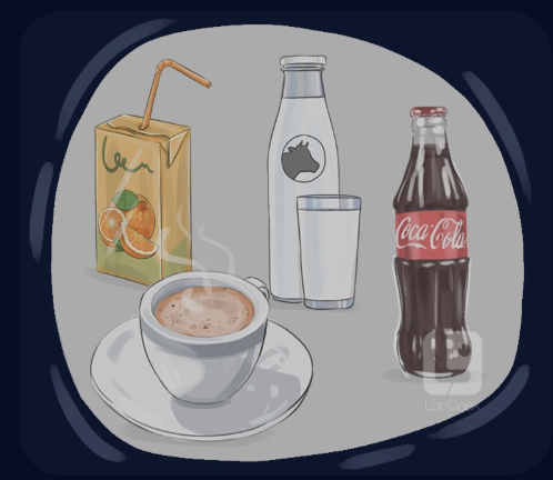 <p>A drink of any type. </p><ul><li><p>(<strong>Đồ uống, thức uống</strong>)</p></li></ul><p>Dạng liên quan:</p><ul><li><p><strong>Beverage industry</strong> (Ngành công nghiệp đồ uống).</p></li></ul><p></p>