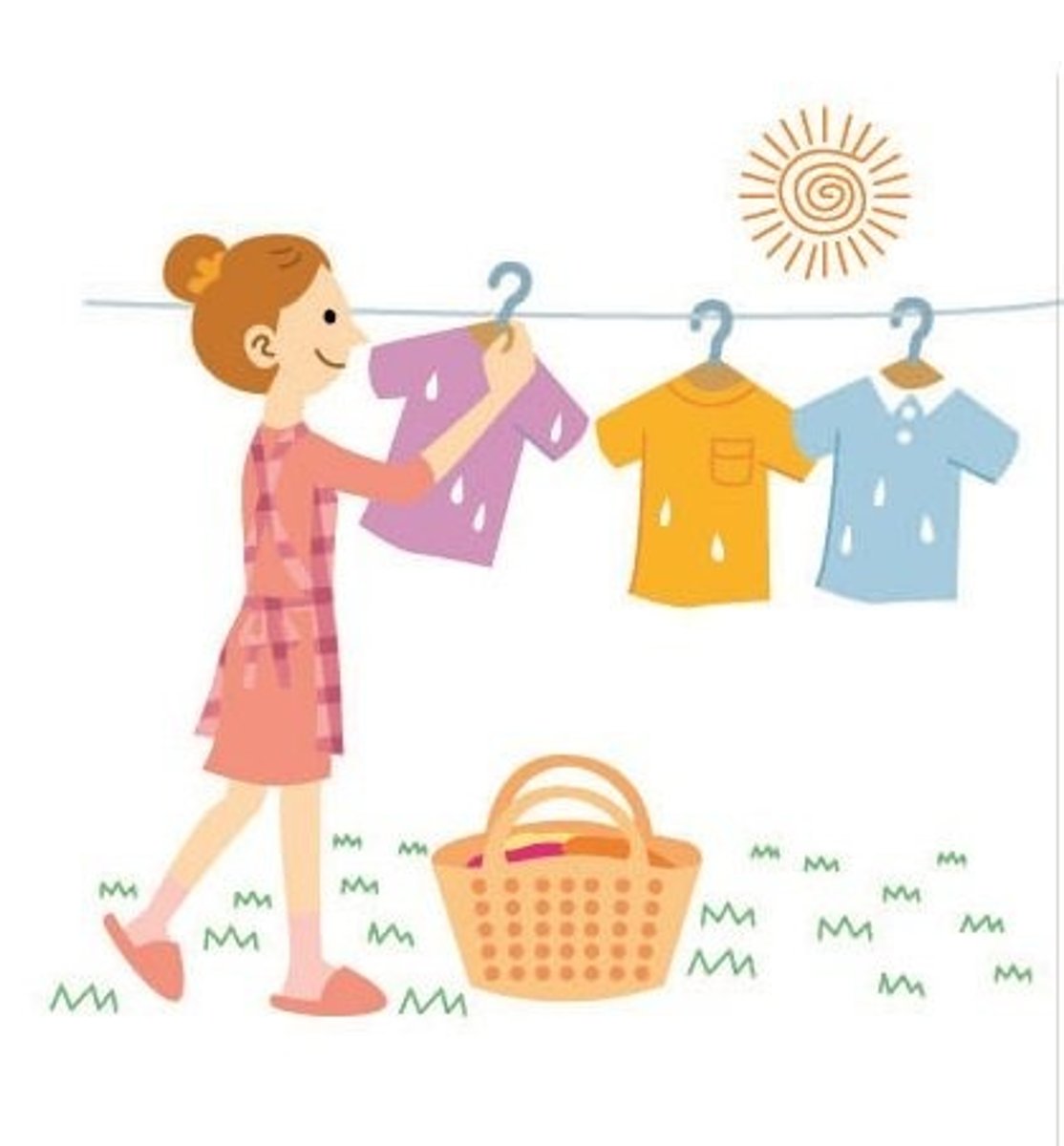 <p>phơi quần áo</p>