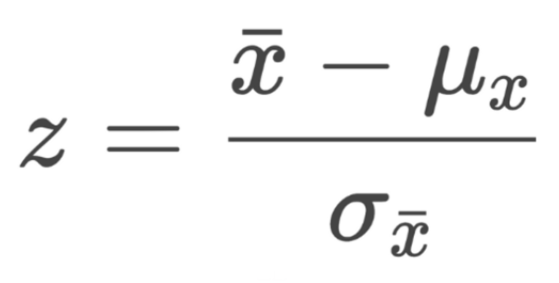 <ol><li><p>Summarise the data with appropriate descriptive statistics (i.e., mean)</p></li><li><p>After, compare sample mean with population mean via z-Score (FORMULA [z-Score for a sample mean; test how far sample mean is from population mean] SHOWN IN IMAGE)</p></li></ol><p></p>