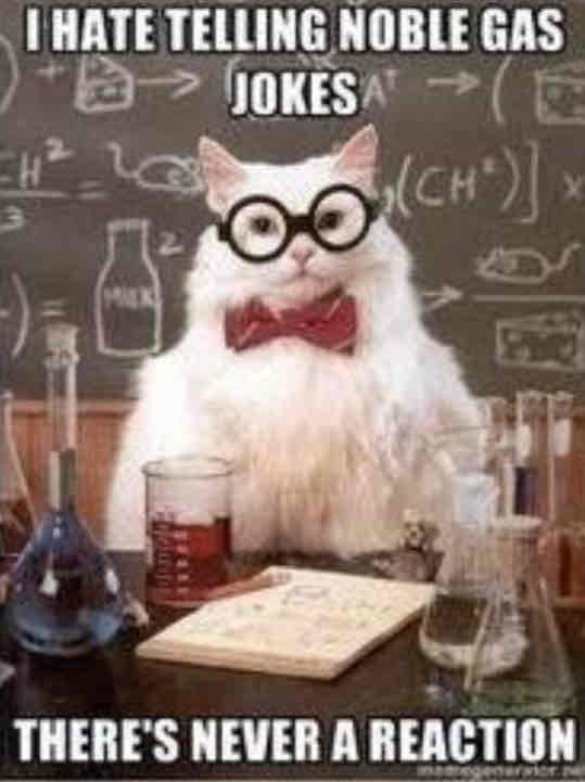 <p>Noble gases are inert or un reactive. What does this mean?</p>