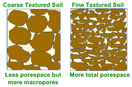 <p>pores (intra or inter-aggregates) within the soil structure.</p>