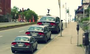 <p>an object thats further away looks smaller than the one closer in distance </p>