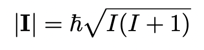 <p><em>I </em>= spin quantum number </p><p>hence, the magnitude of spin is constant for a given nuclei </p><p>only direction can be changed</p>