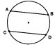<p>What happens if lines are parallel in a circle?</p>