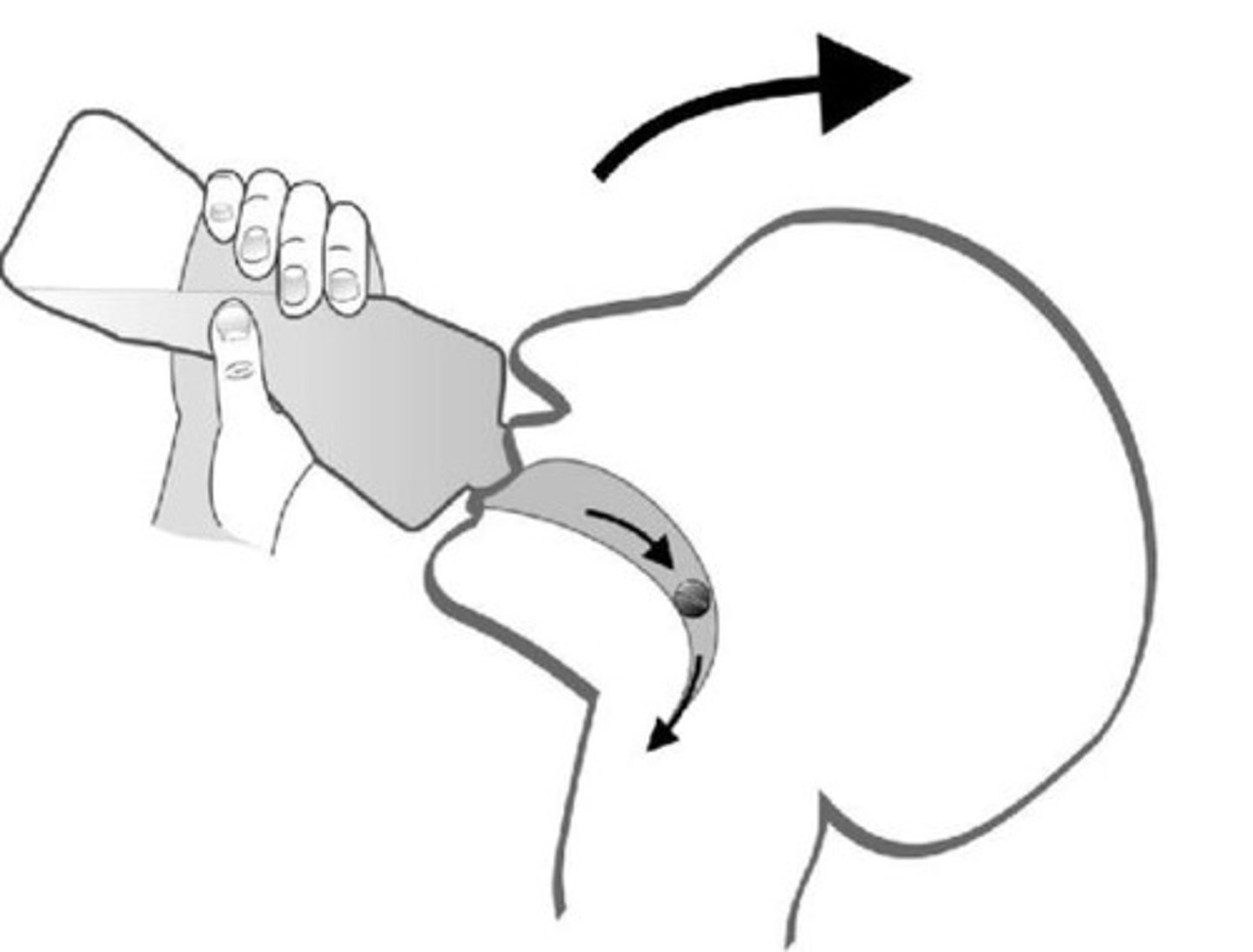 <p>To swallow</p>
