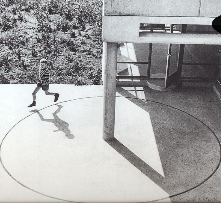 <p>used primal shapes and created playgrounds that encouraged imaginative and physical play</p>