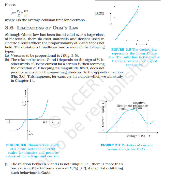 <ul><li><p>Does not hold good for all materials. Devices which do not obey Ohm’s law are called non-ohmic or non-linear devices</p></li></ul><p></p>