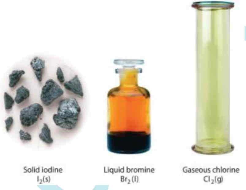 <p>Solids: relatively rigid and have fixed shapes and volumes</p><p>Liquids: -fixed volumes but flow to assume the shape of their container</p><p>Gases: neither fixed shapes nor fixed volum</p>