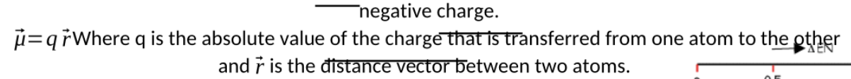 <p>there is a seperation of positive and negative charge </p>