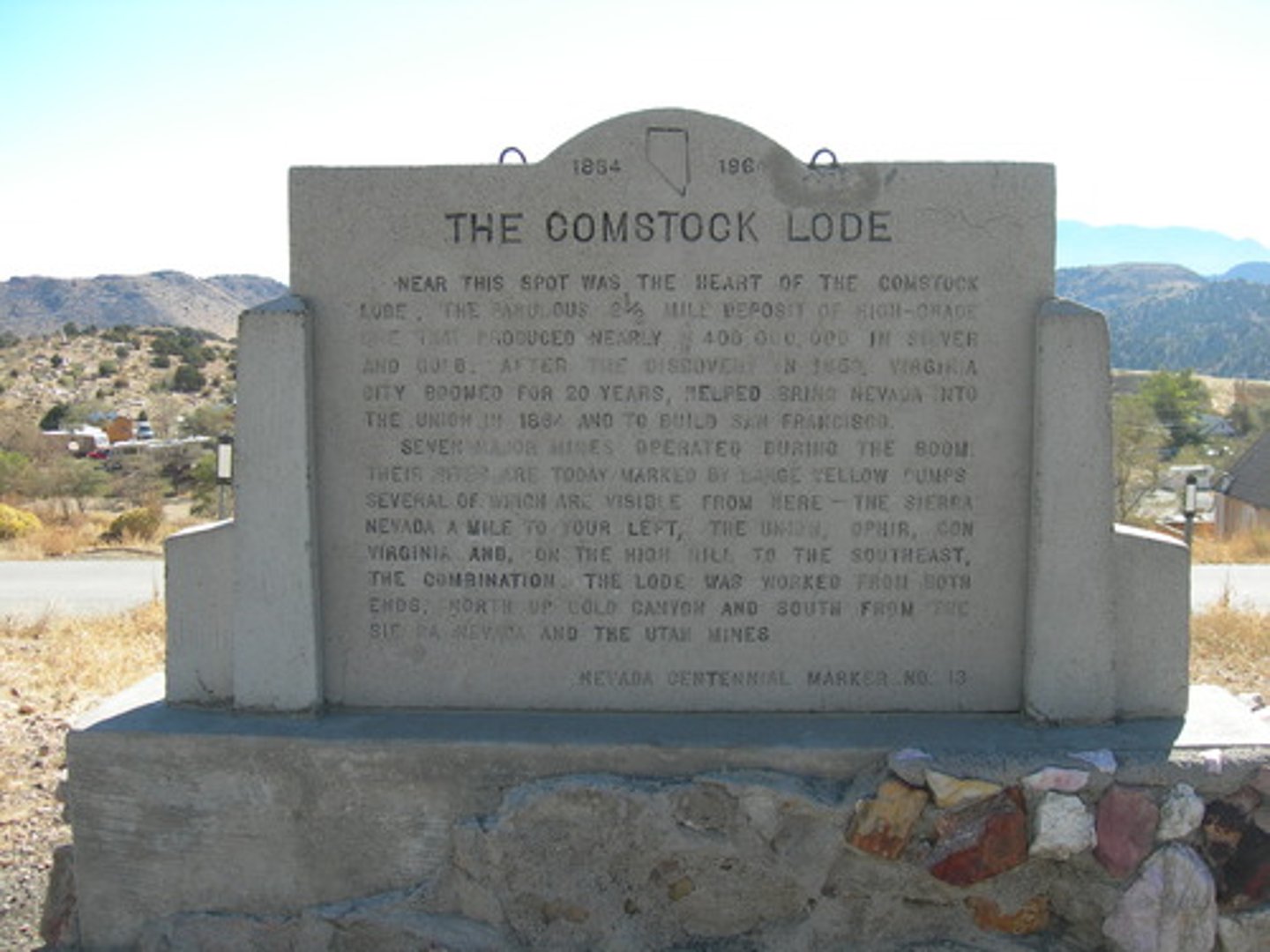 <p>First discovered in 1858 by Henry Comstock, some of the most plentiful and valuable silver was found here, causing many Californians to migrate here, and settle Nevada.</p>