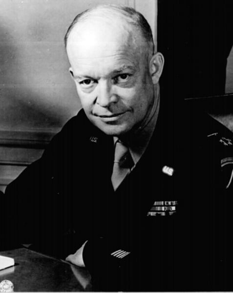 <p>A World War II hero and former supreme commander of NATO who became U.S. president in 1953 after easily defeating Democratic opponent Adlai E. Stevenson.</p>